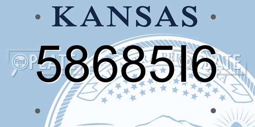 58685I6 Kansas License Plate