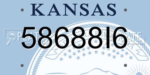 58688I6 Kansas License Plate