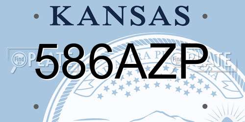 586AZP Kansas License Plate
