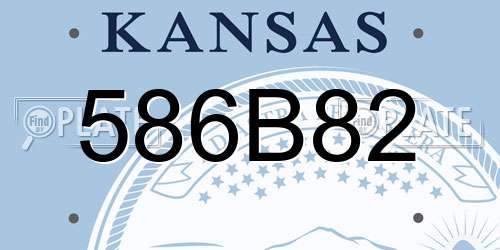586B82 Kansas License Plate