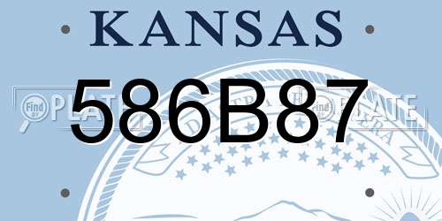 586B87 Kansas License Plate