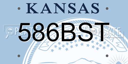 586BST Kansas License Plate