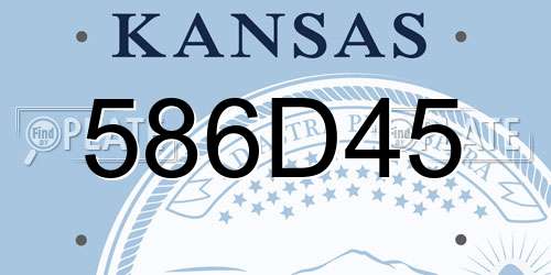 586D45 Kansas License Plate