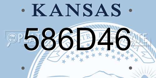586D46 Kansas License Plate