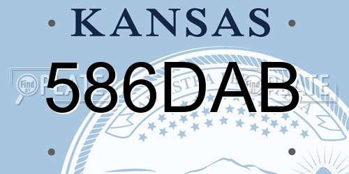 586DAB Kansas License Plate