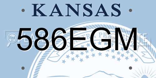 586EGM Kansas License Plate