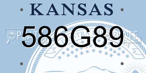 586G89 Kansas License Plate