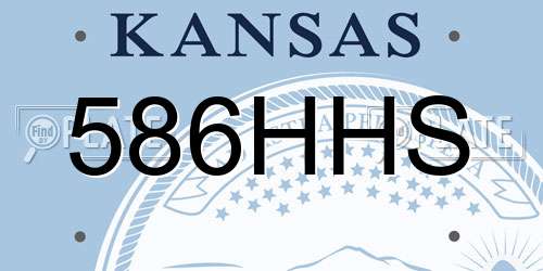 586HHS Kansas License Plate