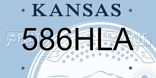 586HLA Kansas License Plate