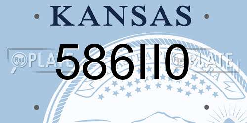 586II0 Kansas License Plate