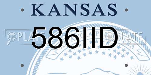 586IID Kansas License Plate