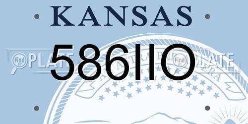 586IIO Kansas License Plate