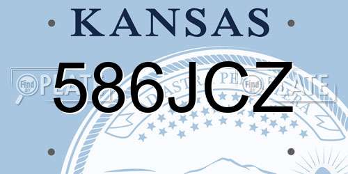 586JCZ Kansas License Plate