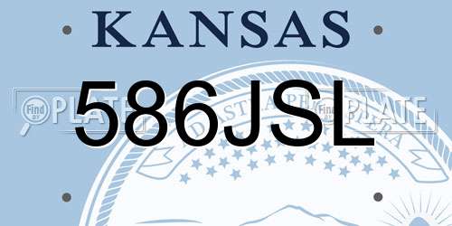 586JSL Kansas License Plate