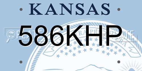 586KHP Kansas License Plate