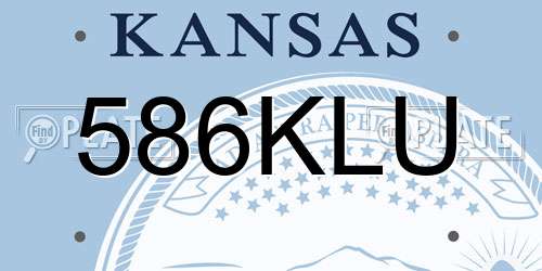 586KLU Kansas License Plate