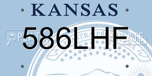 586LHF Kansas License Plate