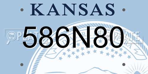 586N80 Kansas License Plate