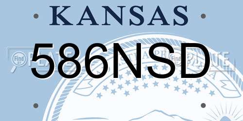 586NSD Kansas License Plate