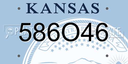 586O46 Kansas License Plate