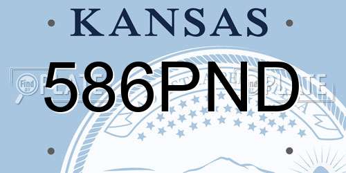 586PND Kansas License Plate