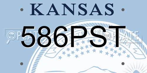 586PST Kansas License Plate