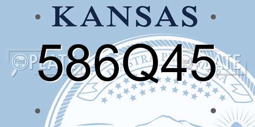 586Q45 Kansas License Plate