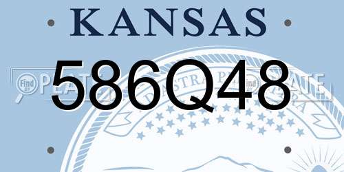 586Q48 Kansas License Plate