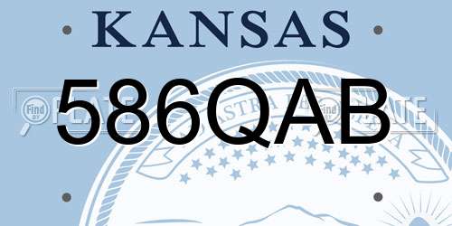 586QAB Kansas License Plate