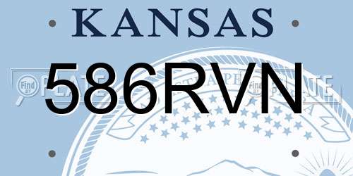 586RVN Kansas License Plate