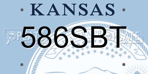 586SBT Kansas License Plate