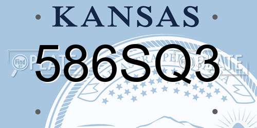 586SQ3 Kansas License Plate