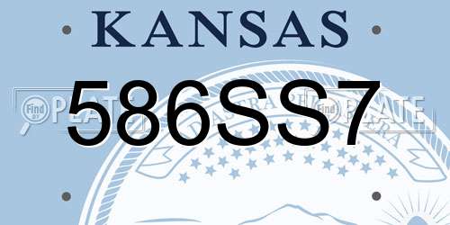 586SS7 Kansas License Plate