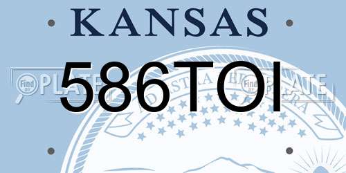 586TOI Kansas License Plate