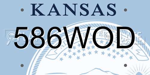 586WOD Kansas License Plate