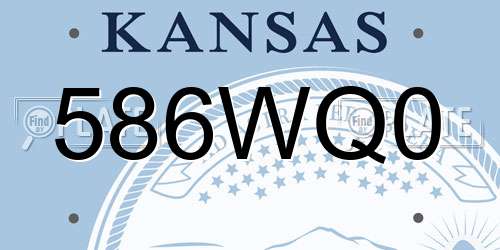 586WQ0 Kansas License Plate