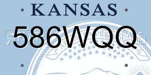 586WQQ Kansas License Plate