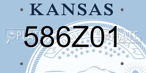 586Z01 Kansas License Plate