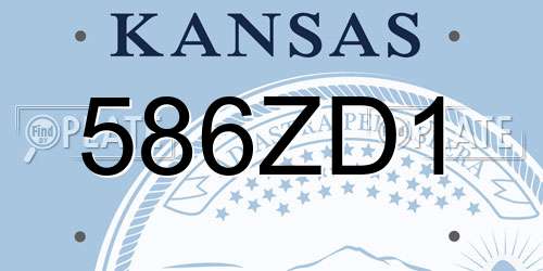 586ZD1 Kansas License Plate