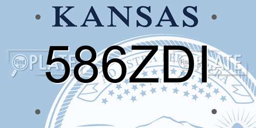 586ZDI Kansas License Plate
