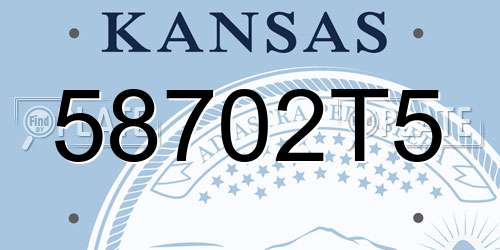 58702T5 Kansas License Plate