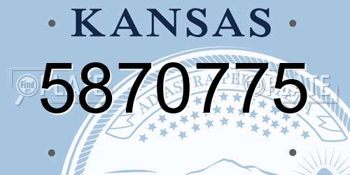 5870775 Kansas License Plate