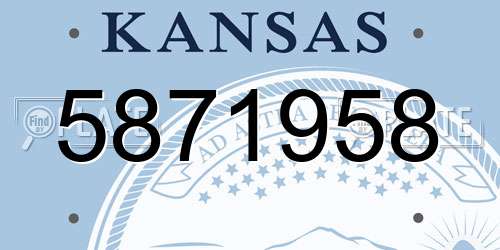 5871958 Kansas License Plate