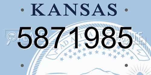 5871985 Kansas License Plate