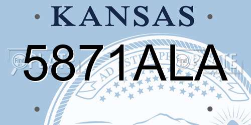 5871ALA Kansas License Plate