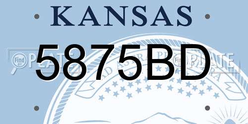 5875BD Kansas License Plate