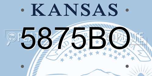 5875BO Kansas License Plate