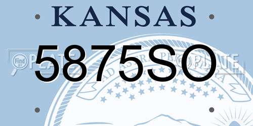 5875SO Kansas License Plate