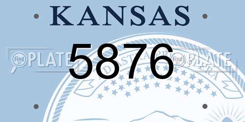 5876 Kansas License Plate