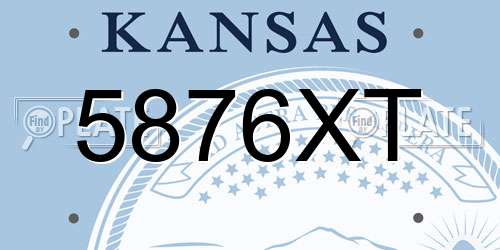 5876XT Kansas License Plate